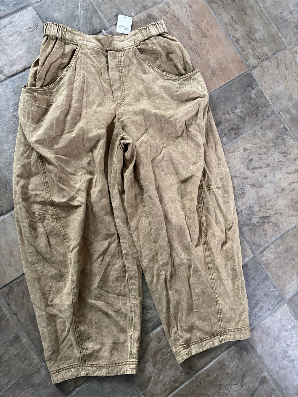 Free People Wide-Leg Pants in Light Brown